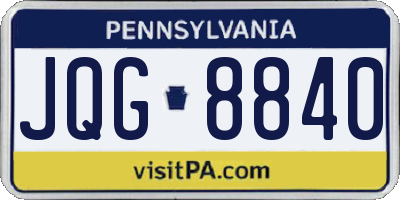 PA license plate JQG8840