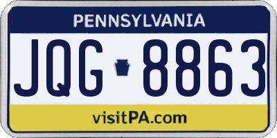 PA license plate JQG8863