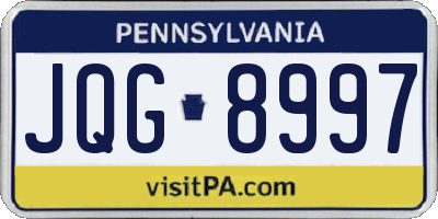 PA license plate JQG8997