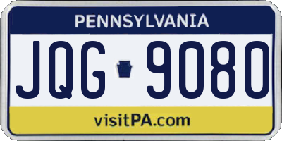 PA license plate JQG9080