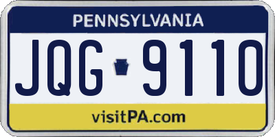 PA license plate JQG9110