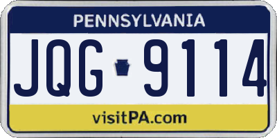 PA license plate JQG9114