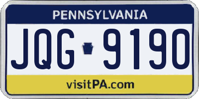 PA license plate JQG9190