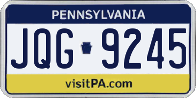 PA license plate JQG9245