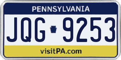 PA license plate JQG9253