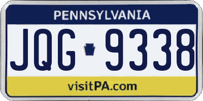 PA license plate JQG9338