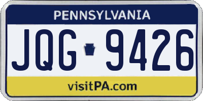 PA license plate JQG9426