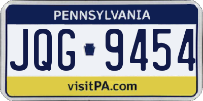 PA license plate JQG9454