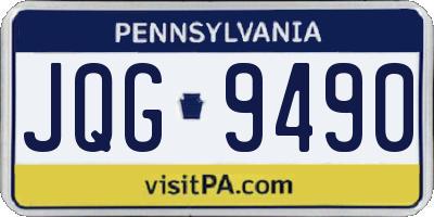 PA license plate JQG9490