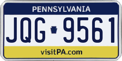 PA license plate JQG9561