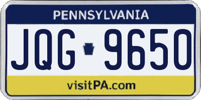 PA license plate JQG9650