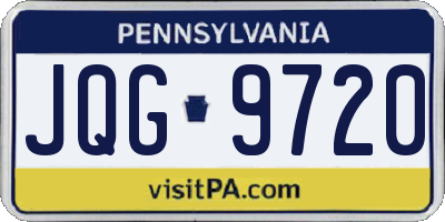 PA license plate JQG9720