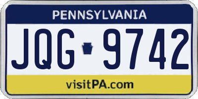 PA license plate JQG9742