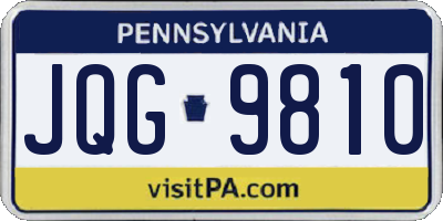 PA license plate JQG9810