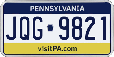 PA license plate JQG9821