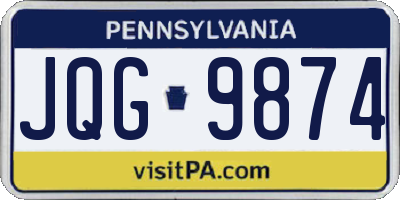 PA license plate JQG9874