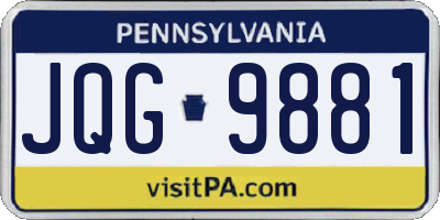 PA license plate JQG9881