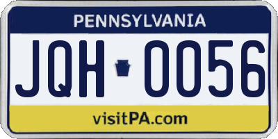 PA license plate JQH0056