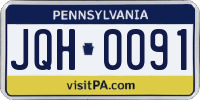 PA license plate JQH0091