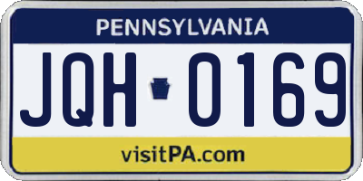 PA license plate JQH0169