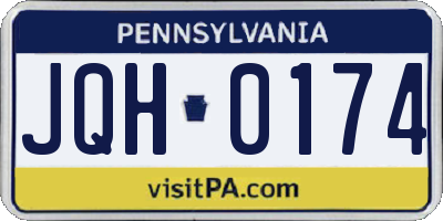 PA license plate JQH0174
