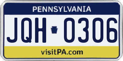 PA license plate JQH0306