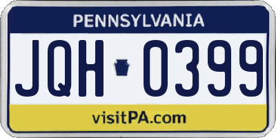 PA license plate JQH0399