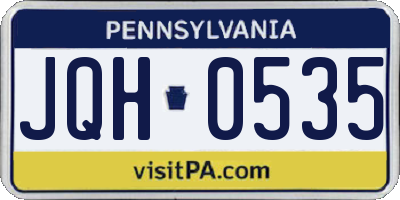 PA license plate JQH0535