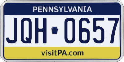 PA license plate JQH0657