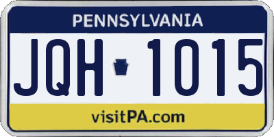 PA license plate JQH1015
