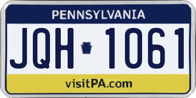 PA license plate JQH1061