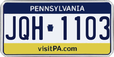 PA license plate JQH1103