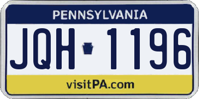 PA license plate JQH1196