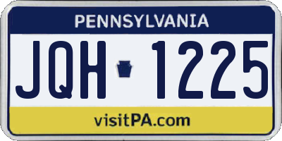 PA license plate JQH1225