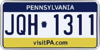 PA license plate JQH1311