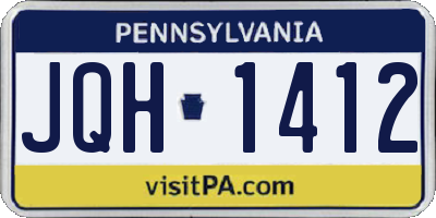 PA license plate JQH1412