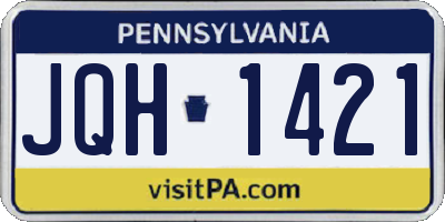 PA license plate JQH1421