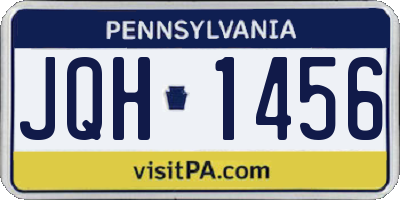 PA license plate JQH1456