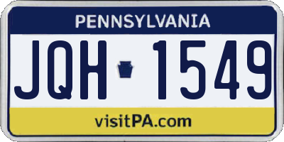 PA license plate JQH1549