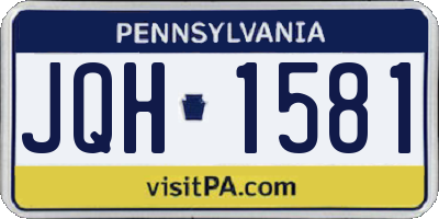 PA license plate JQH1581