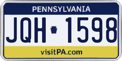 PA license plate JQH1598