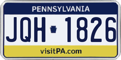 PA license plate JQH1826