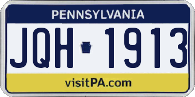 PA license plate JQH1913
