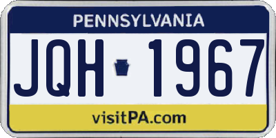 PA license plate JQH1967