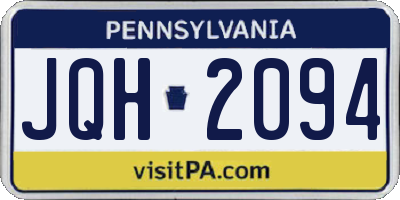 PA license plate JQH2094