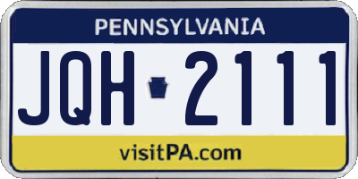 PA license plate JQH2111