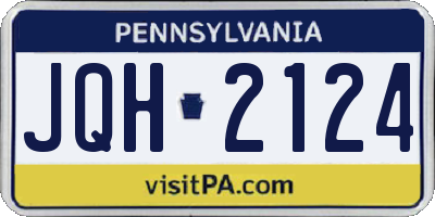 PA license plate JQH2124
