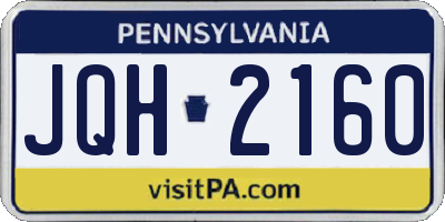 PA license plate JQH2160