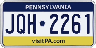 PA license plate JQH2261