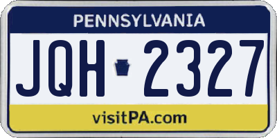 PA license plate JQH2327